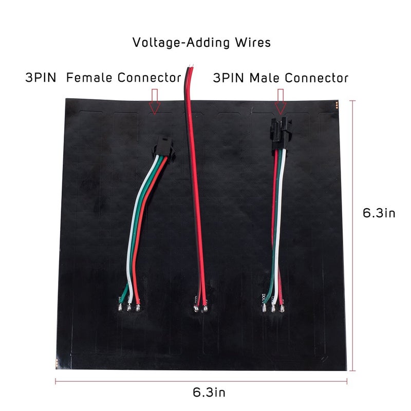 BTF-LIGHTING بتي إف - إضاءة WS2812B إيكو RGB أسلاك سبائك 5050SMD قابلة للتوجيه فرديًا 16X16 256 بكسل مصفوفة LED مرنة FPCB ملونة بالكامل تعمل مع WLED و SP802E وغيرها من وحدات التحكم عرض الصور والفيديو والنص DC5V - Image 3